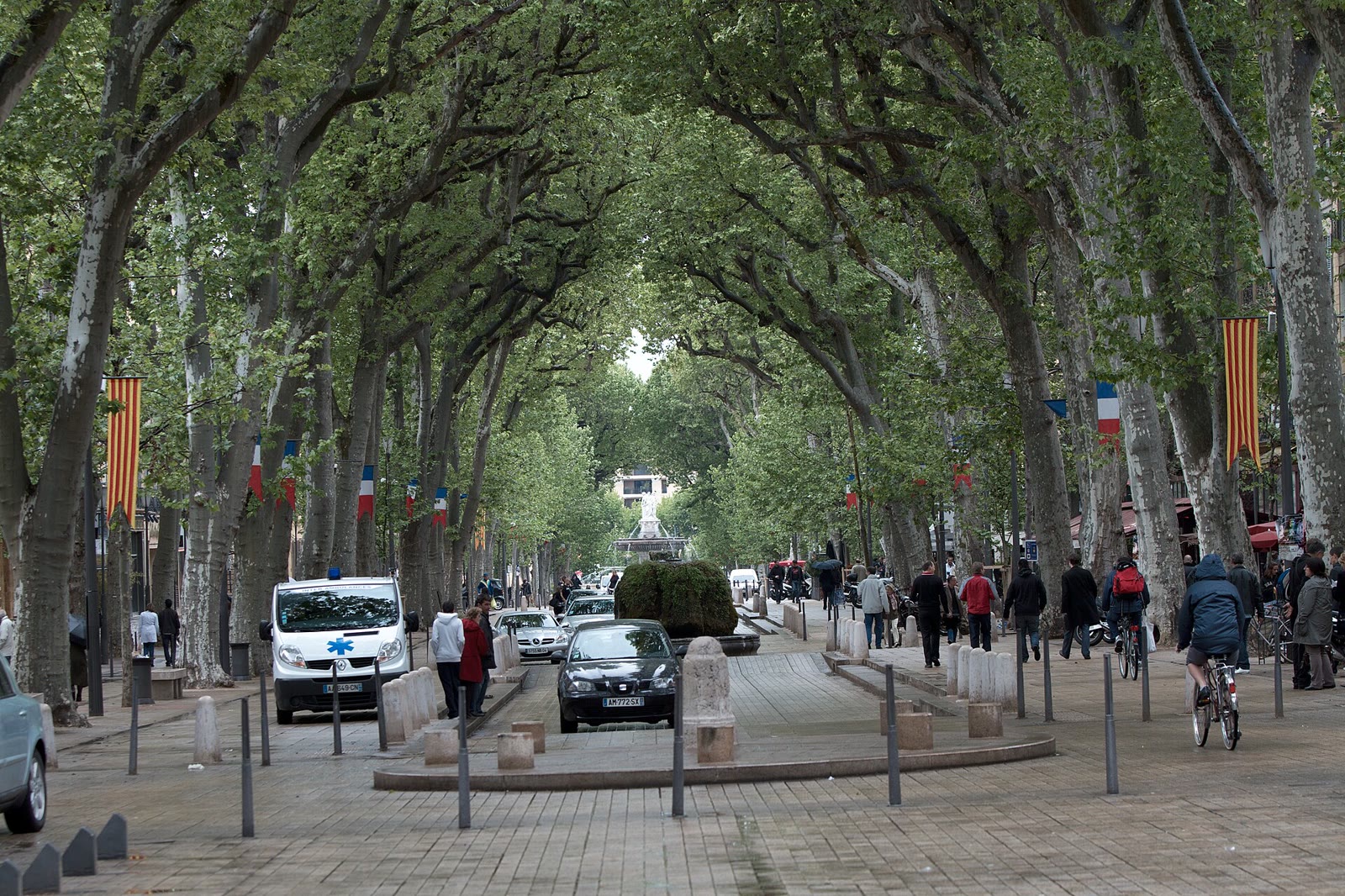 Platanenallee am Cours Mirabeau in Aix-en-Provence