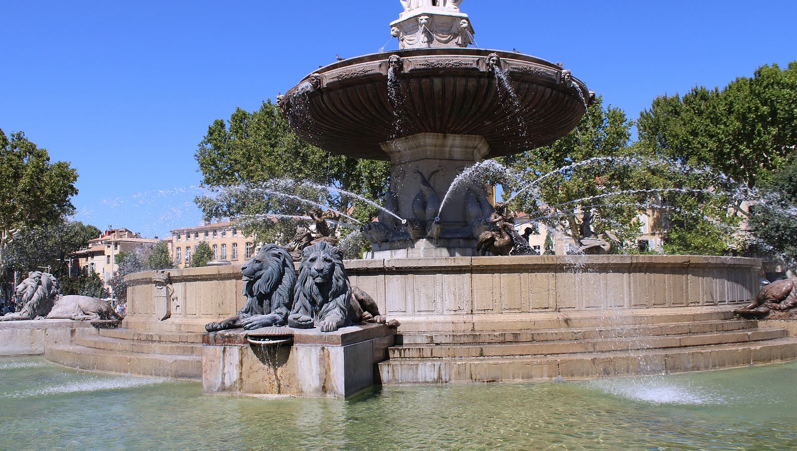 Detail der Fontaine de la Rotonde in Aix-en-Provence