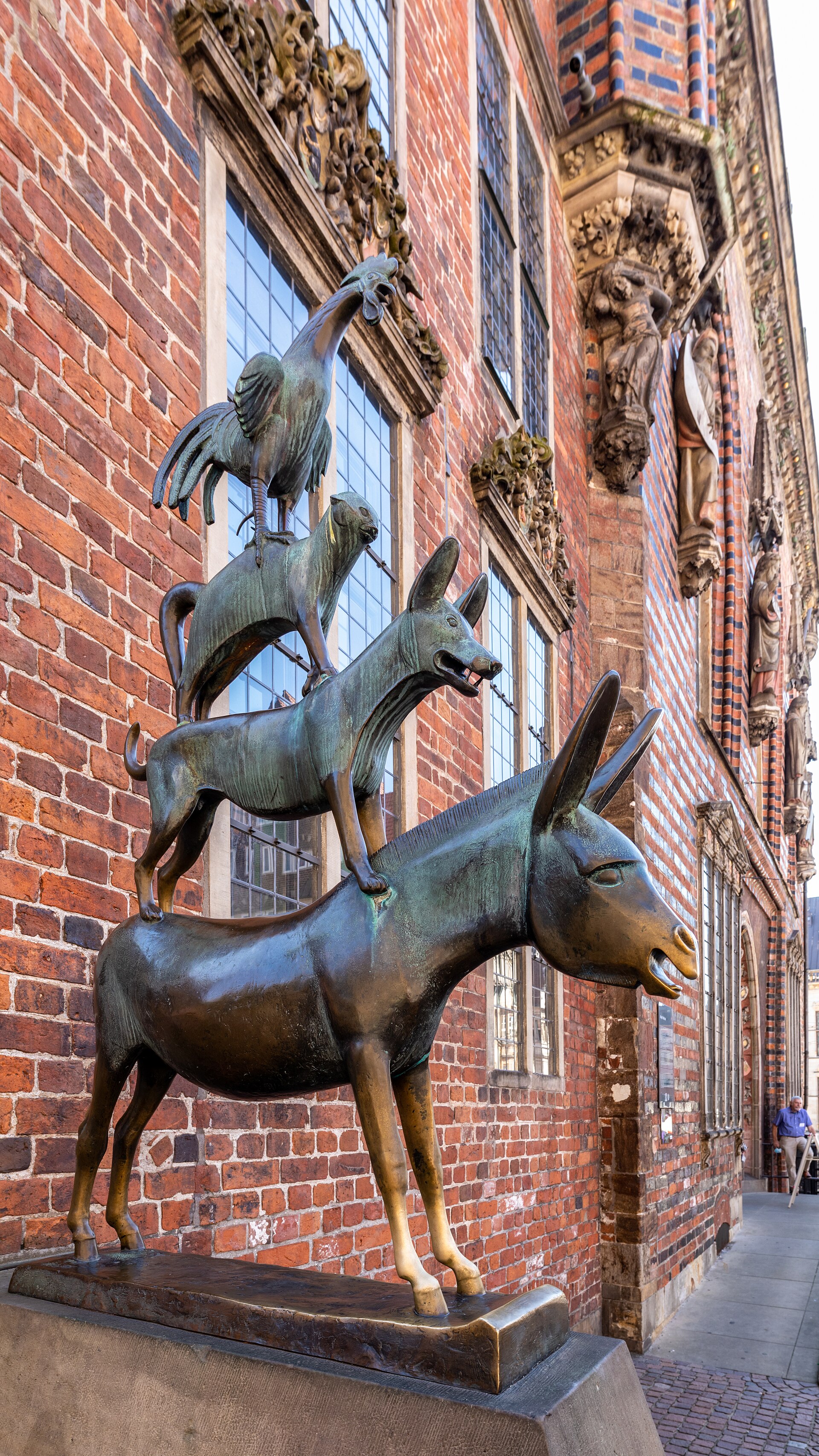 Bremer Stadtmusikanten Statue am Rathaus