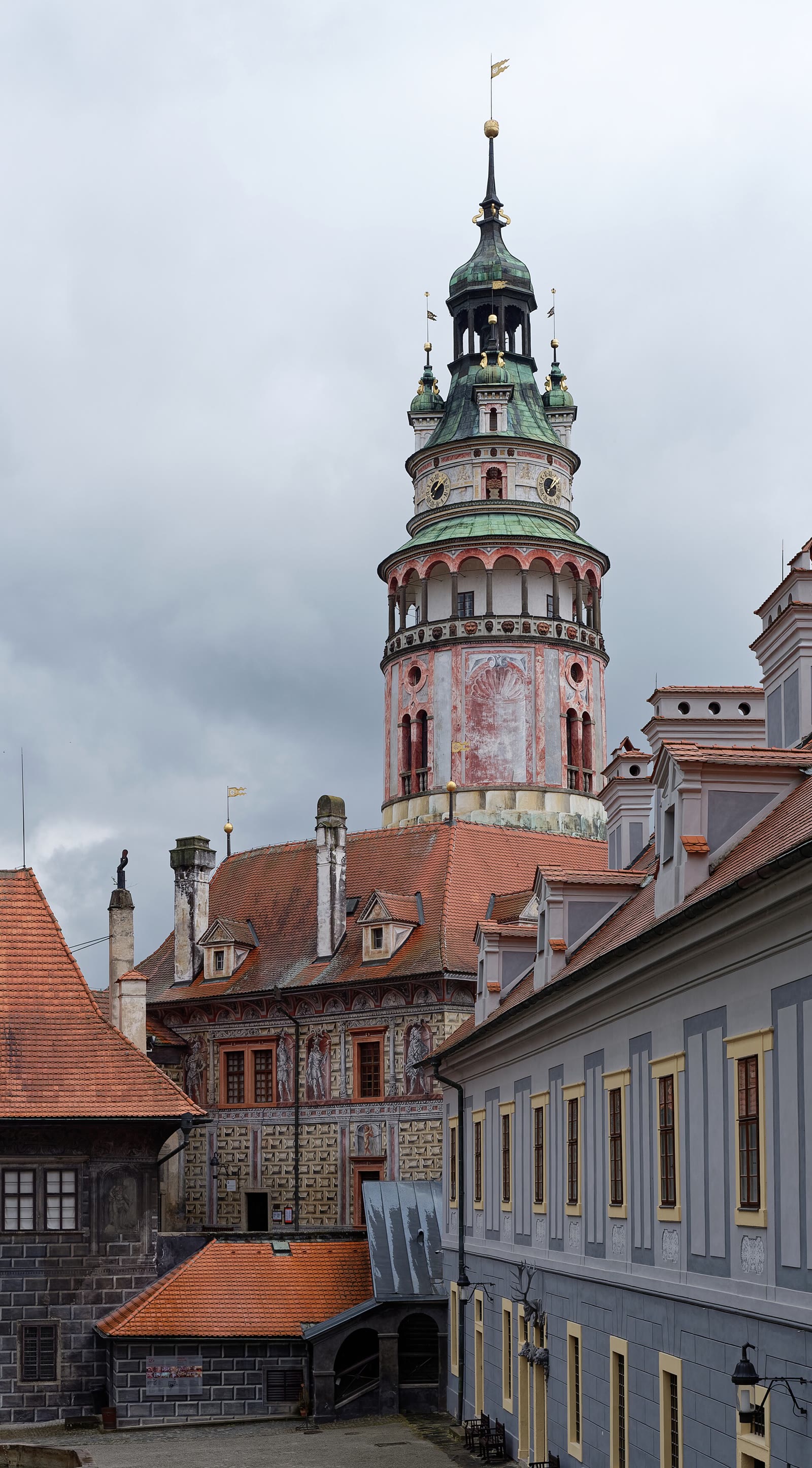 Bunter Schlossturm von Český Krumlov