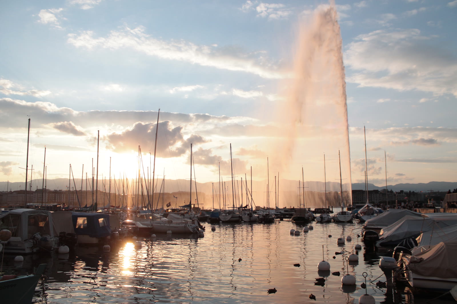 Jet d’Eau auf dem Genfersee in Genf