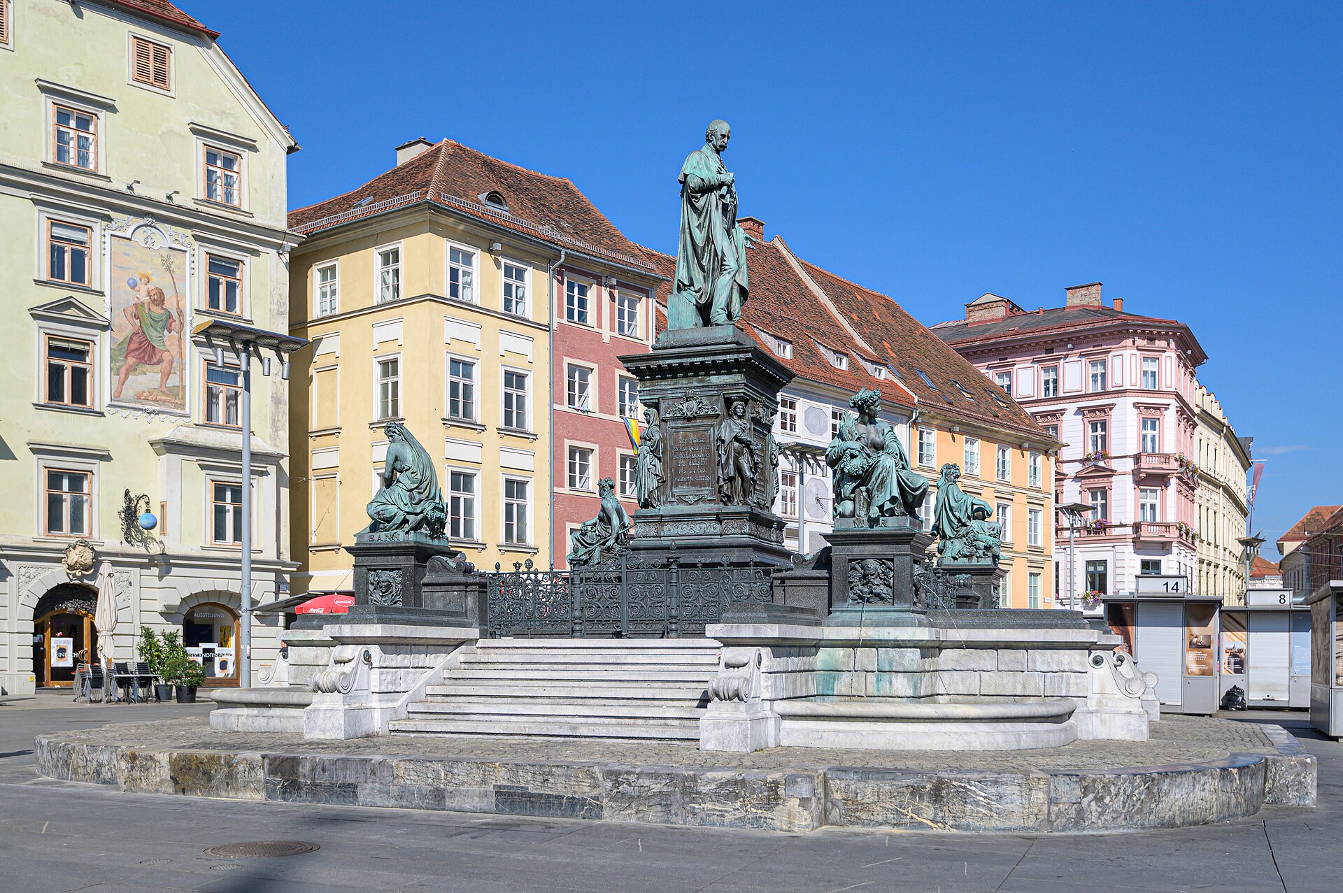 Hauptplatz in Graz mit Brunnen