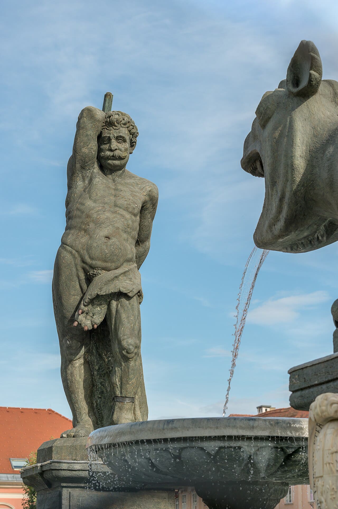 Lindwurmbrunnen am Neuen Platz in Klagenfurt