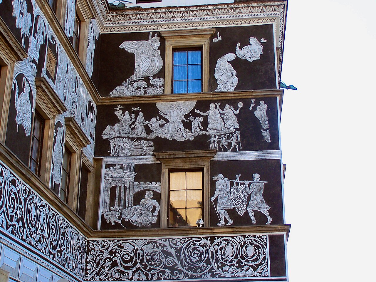 Renaissance-Sgraffito am Mírové náměstí in Litoměřice