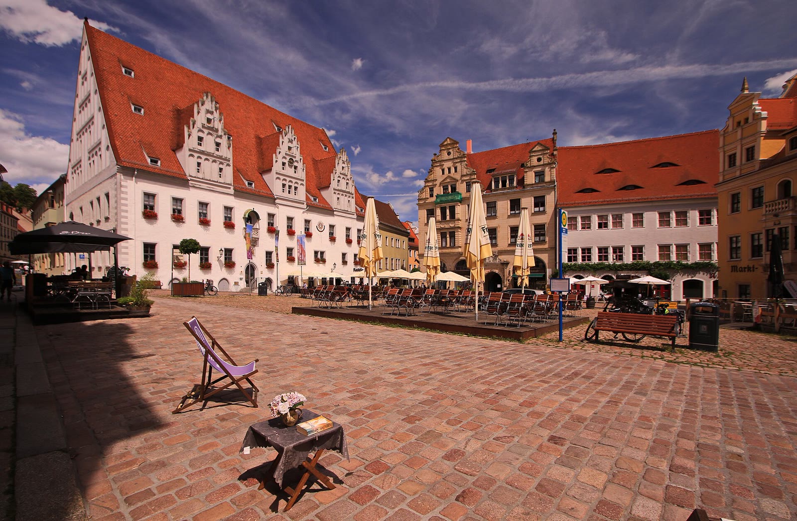 Marktplatz in der Altstadt von Meißen
