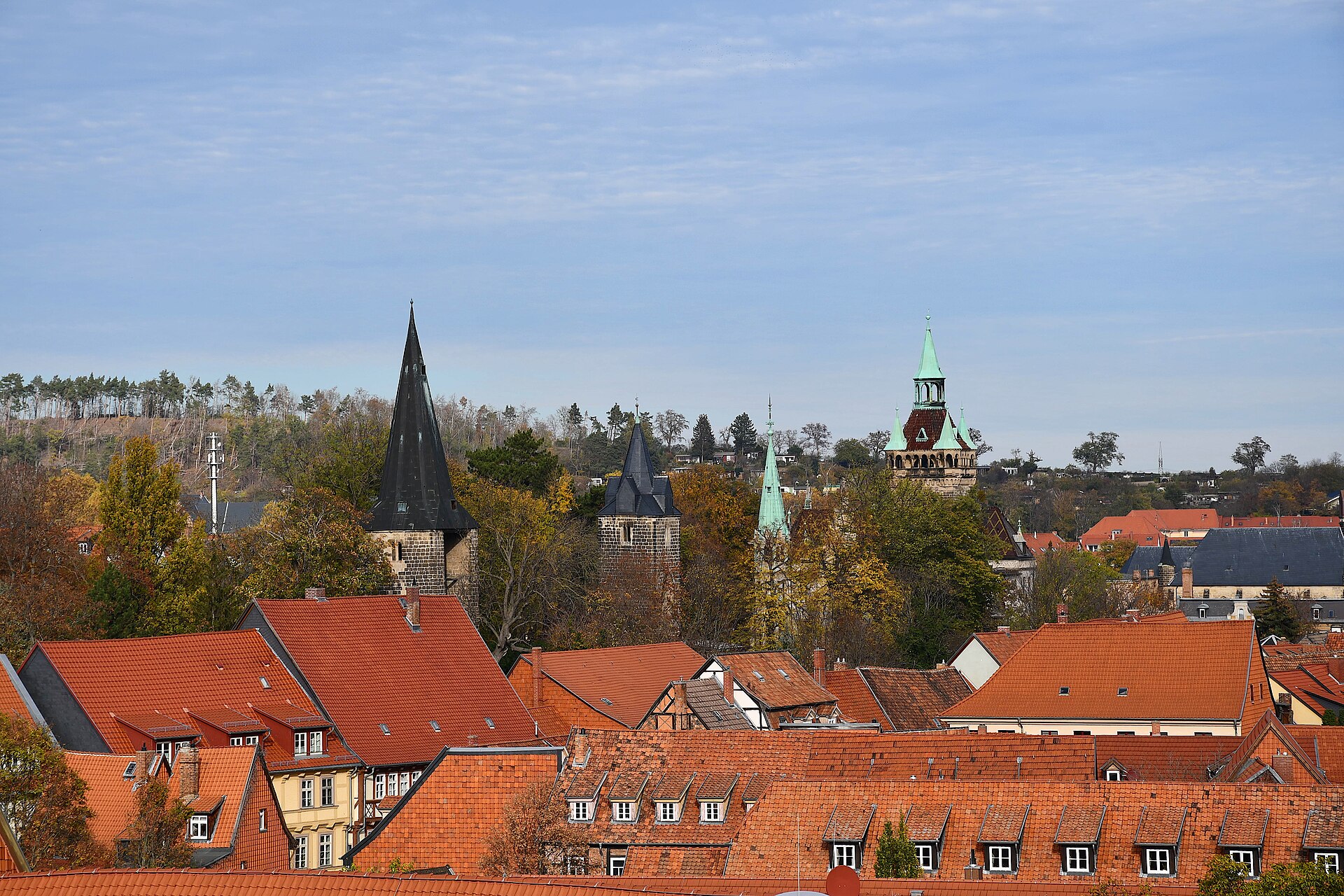 Schlossberg mit Stiftskirche über Quedlinburg