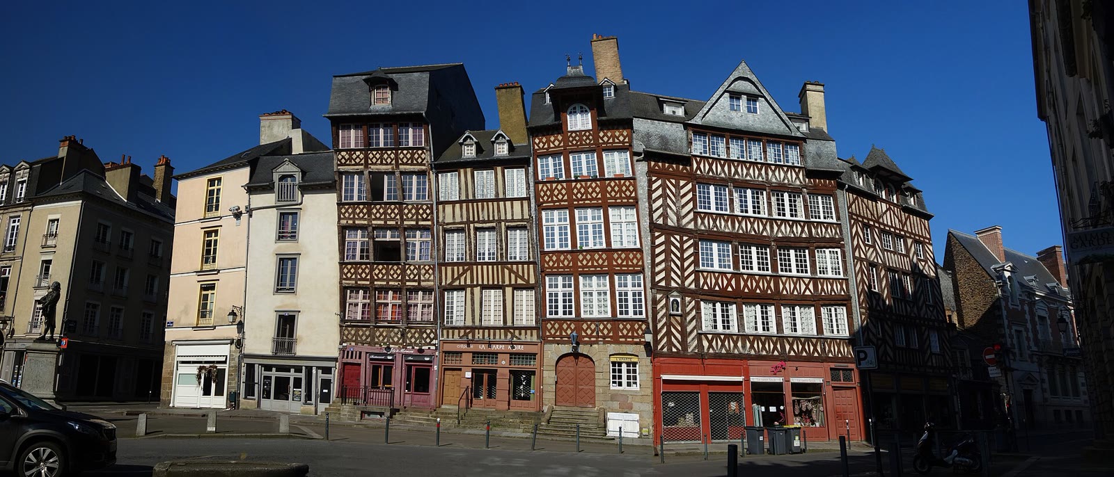 Fachwerkhäuser am Champ-Jacquet in Rennes