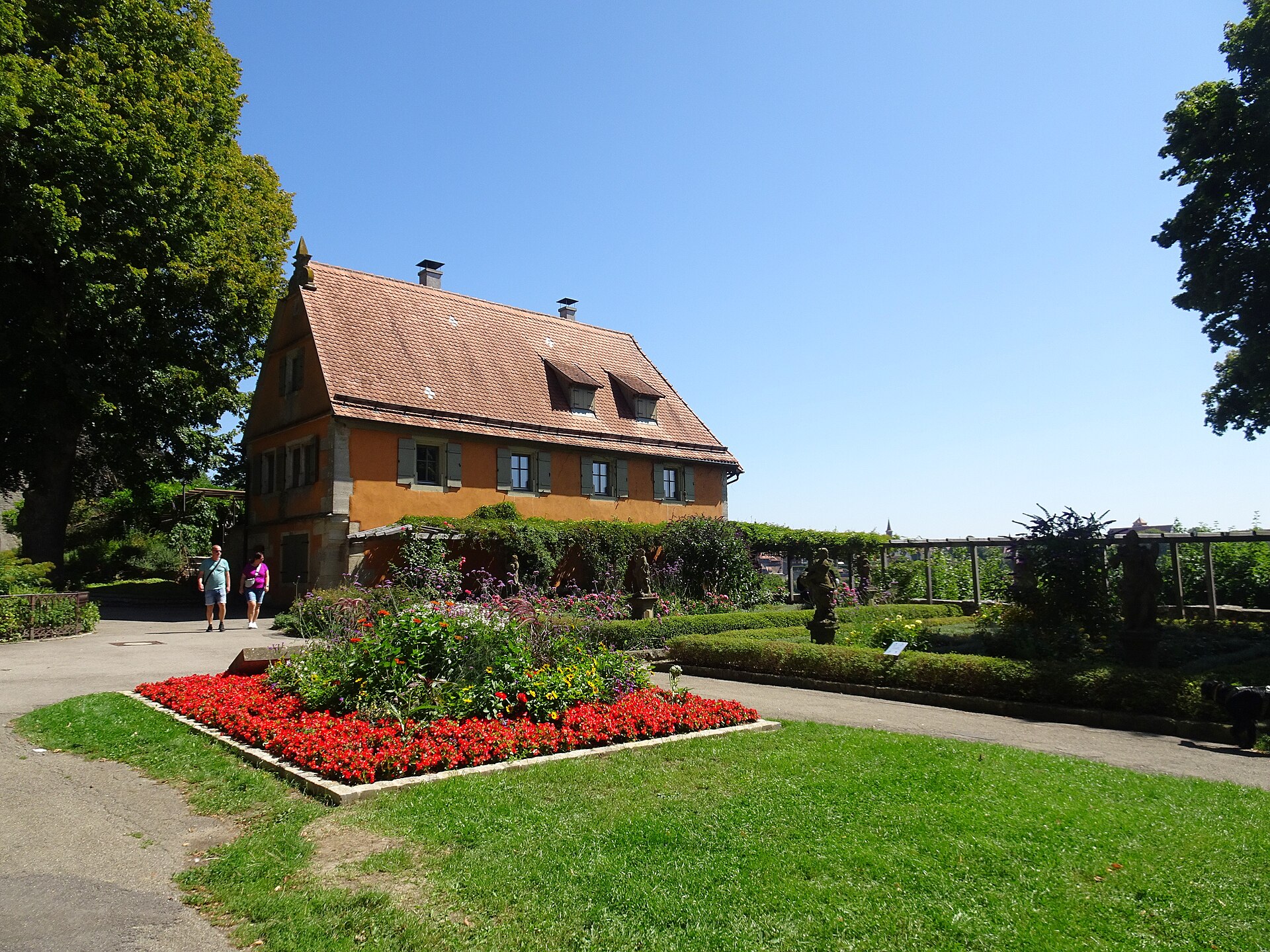 Burggarten Rothenburg ob der Tauber mit Blick über die Stadt