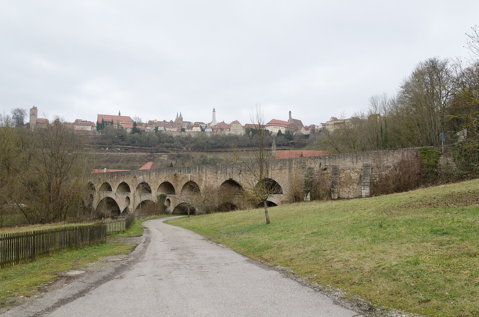 Doppelbrücke über die Tauber bei Rothenburg