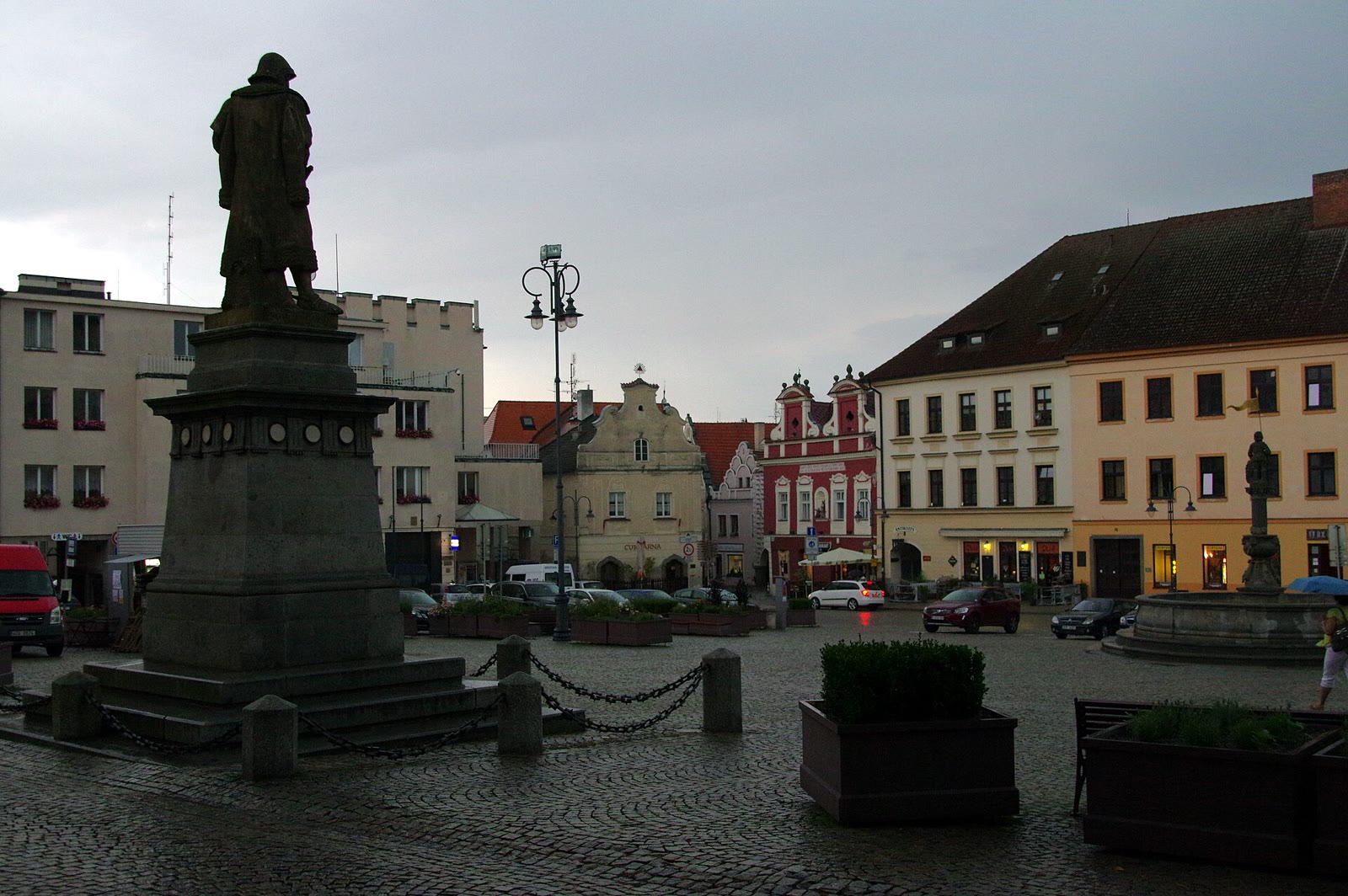 Žižkovo náměstí in Tábor am Abend
