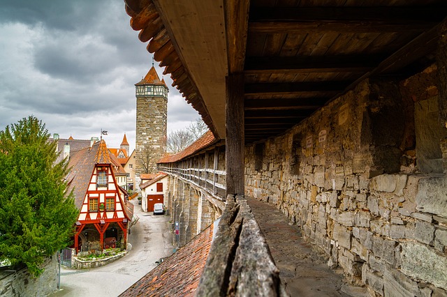 Stadtmauer von Rothenburg ob der Tauber.
